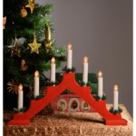 Home KAL 02 gyertyapiramis, 7 db LED, piros műanyag, kapcsolható, 3 funkció - Image 2