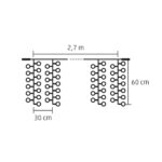 Home DLFC 600/WH LED-es cluster fényfüggöny, 2,7x0,6 m / 600 db hidegfehér LED, állófényű, fehér vezeték, sorolható, kül- és beltéri kivitel - Image 3
