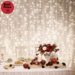 Home DLFC 600/WW LED-es cluster fényfüggöny, 2,7x0,6 m / 600 db melegfehér LED, állófényű, fehér vezeték, sorolható, kül- és beltéri kivitel