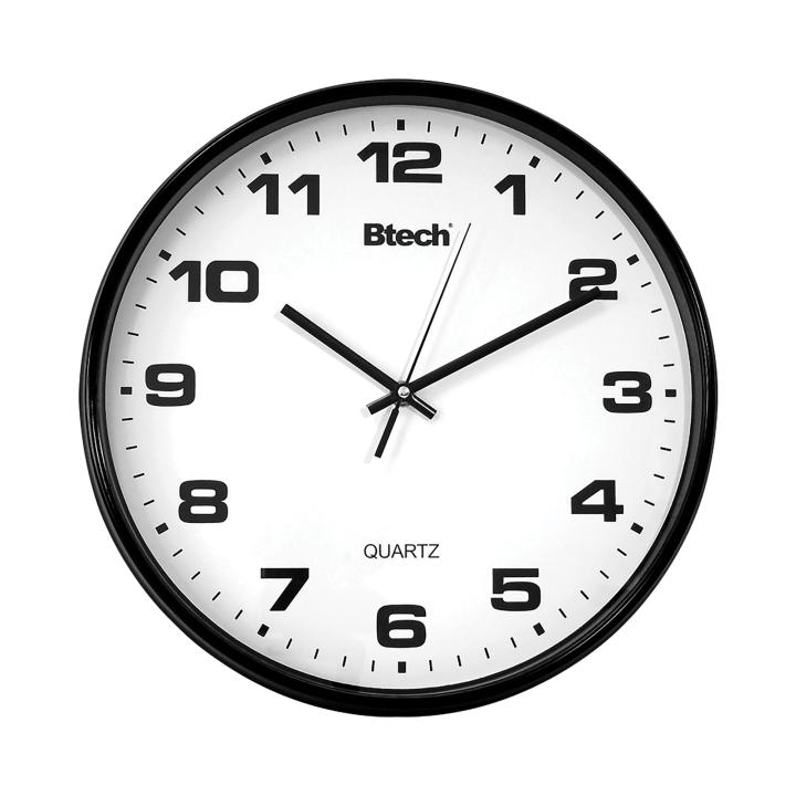 18183 Btech BH-80 falióra, 20 cm átmérő, fehér számlap, fekete keret, műanyag - Image 1