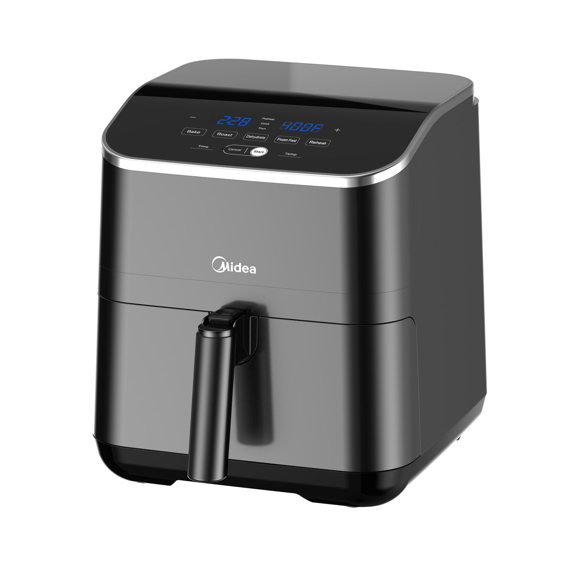 18320 MIDEA MAD55005APKH Air Fryer, forrólevegős fritőz, 4.6 l kosár, 5.7 l üst, 1500 W, 60 p időzítő, 200 °C hőmérséklet, lecsatolható sütőkosár - Image 1