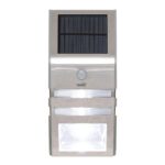 Home FLP30SOLAR napelemes LED lámpa, 30 lm, PIR mozgásérzékelő, 3-5m, 2 db hidegfehér SMD LED, energiatakarékos, fém + műanyag, IP44 - Image 2