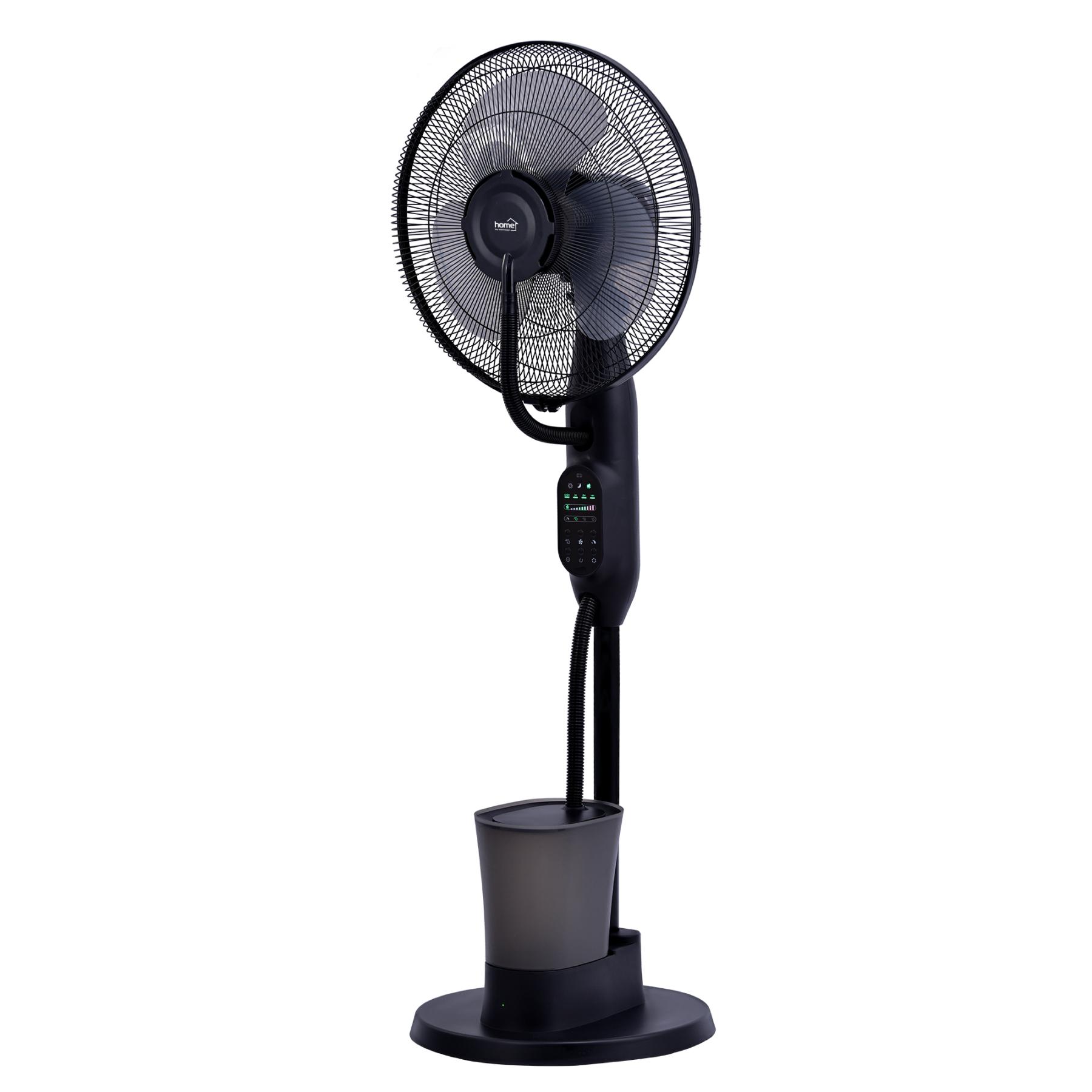 18377 Home SFM43BK párásító ventilátor, 75 W, 40 cm névleges lapátátmérő, 3 lapát, 3 fokozat, oszcillálás, kikapcsolásidőzítés, 3 fokozatú párásítás, állítható dőlésszög - Image 1