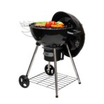 Home GR03 fedeles gömbgrill, faszén, faszénbrikett, zománcozott acél tűztér és fedél, krómozott acél rostély, galvanizált acél széntartó, 76 cm rostélymagasság a talajtól - Image 2