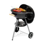 Home GR02 fedeles gömbgrill, faszén, faszénbrikett, zománcozott acél tűztér, krómozott acél rostély, korrózióálló, rozsdamentes hamugyűjtő tálca - Image 2