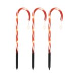 Home CDY3LED világító cukorbot szett, kül- és beltéri kivitel, 3 db cukorbot vezetékkel összekötve, cukorbotonként 5 db melegfehér LED