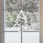 Home KID502WW fenyőfa ablakdísz, kül- és beltéri kivitel, 35 db melegfehér LED, 2 tapadókorong, fehér tápkábel, 33 x 28 cm - Image 2