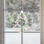 Home KID502M fenyőfa ablakdísz, kül- és beltéri kivitel, 35 db színes LED, 2 tapadókorong, fehér tápkábel, 33 x 28 cm - Image 2