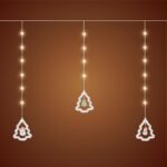 Home KAF110WW fényfüggöny, kül- és beltéri kivitel, 2,7 méter, 110 db melegfehér microLED, Mikulás és hóember figurák - Image 2