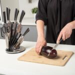 Nava 10-167-021 7db-os rozsdamentes acél késkészlet akril állvánnyal, forgatható - Image 3