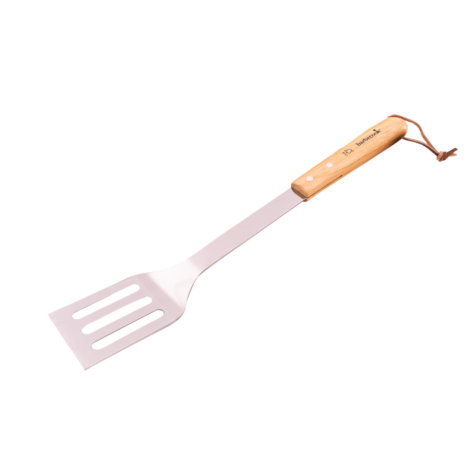 18757 Barbecook BC-ACC-7071 rozsdamentes acél forgató lapát, gumifa nyél, 100% FSC, 46cm - Image 1