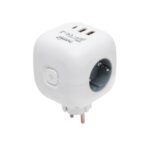 Home CUBE1 kocka elosztó USB töltővel, 3 aljzat gyermekvédelemmel, 1db USB C, 2db  USB A, max. 3680 W - Image 2