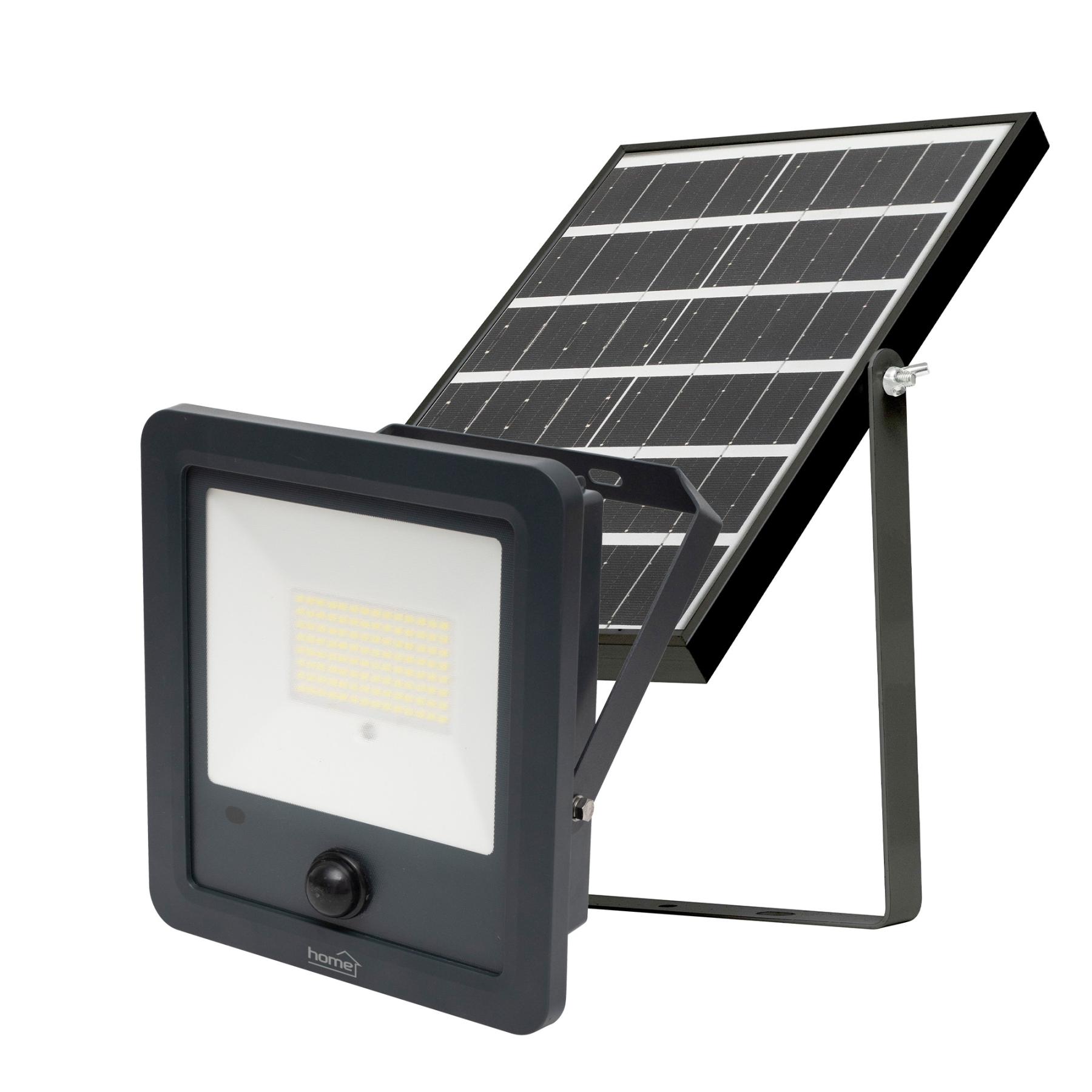 18936 Home FLP600SOLAR napelemes LED reflektor, 40 db SMD LED, 600lm, mozgásérzékelő, IP65 védettség, szolárpanel, távirányítható - Image 1