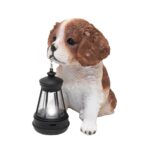 Home MX672 napelemes kerti lámpa, kutyák lámpással, 1db melegfehér LED, akkumulátor, műgyanta, 6 db-os display - Image 4