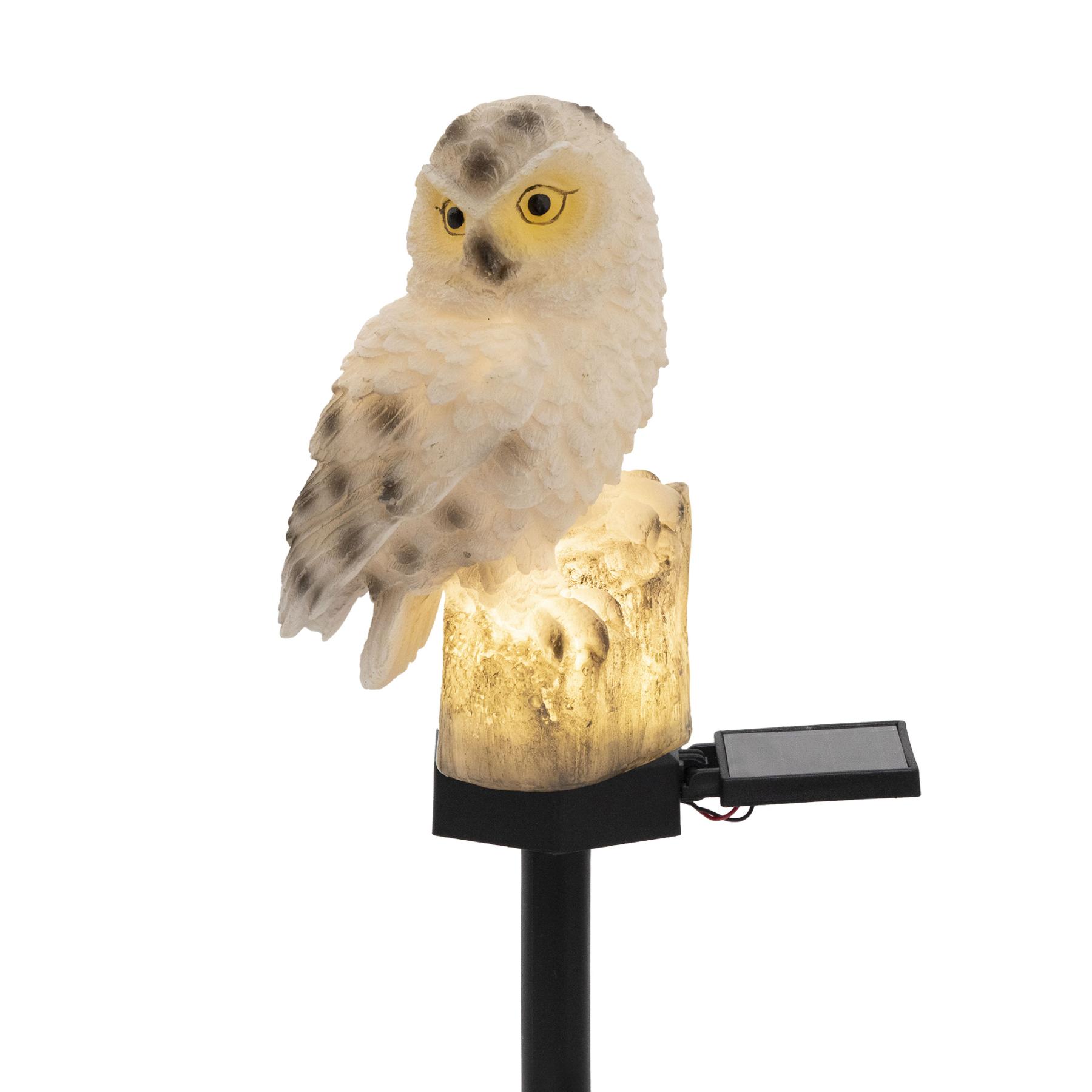 19003 Home MX671B napelemes kerti lámpa, bagoly, 1 db melegfehér LED, akkumulátor, műgyanta, leszúrható - Image 1