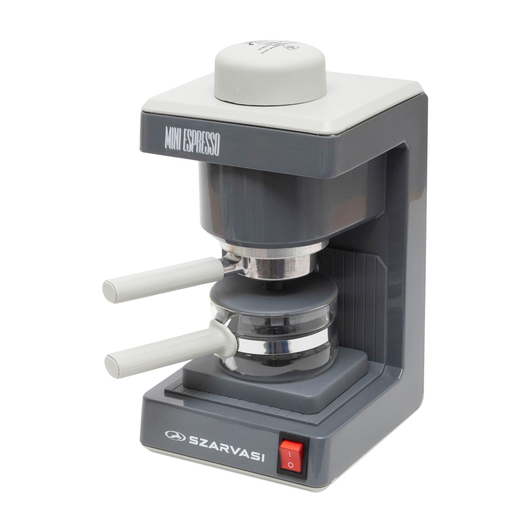 19050 Szarvasi SZV-612/3 Mini Espresso kávéfőző 11959, 800 W, 3.04 bar, üveg kiöntő, hőkorlátozó, hőkioldó, szürke - Image 1