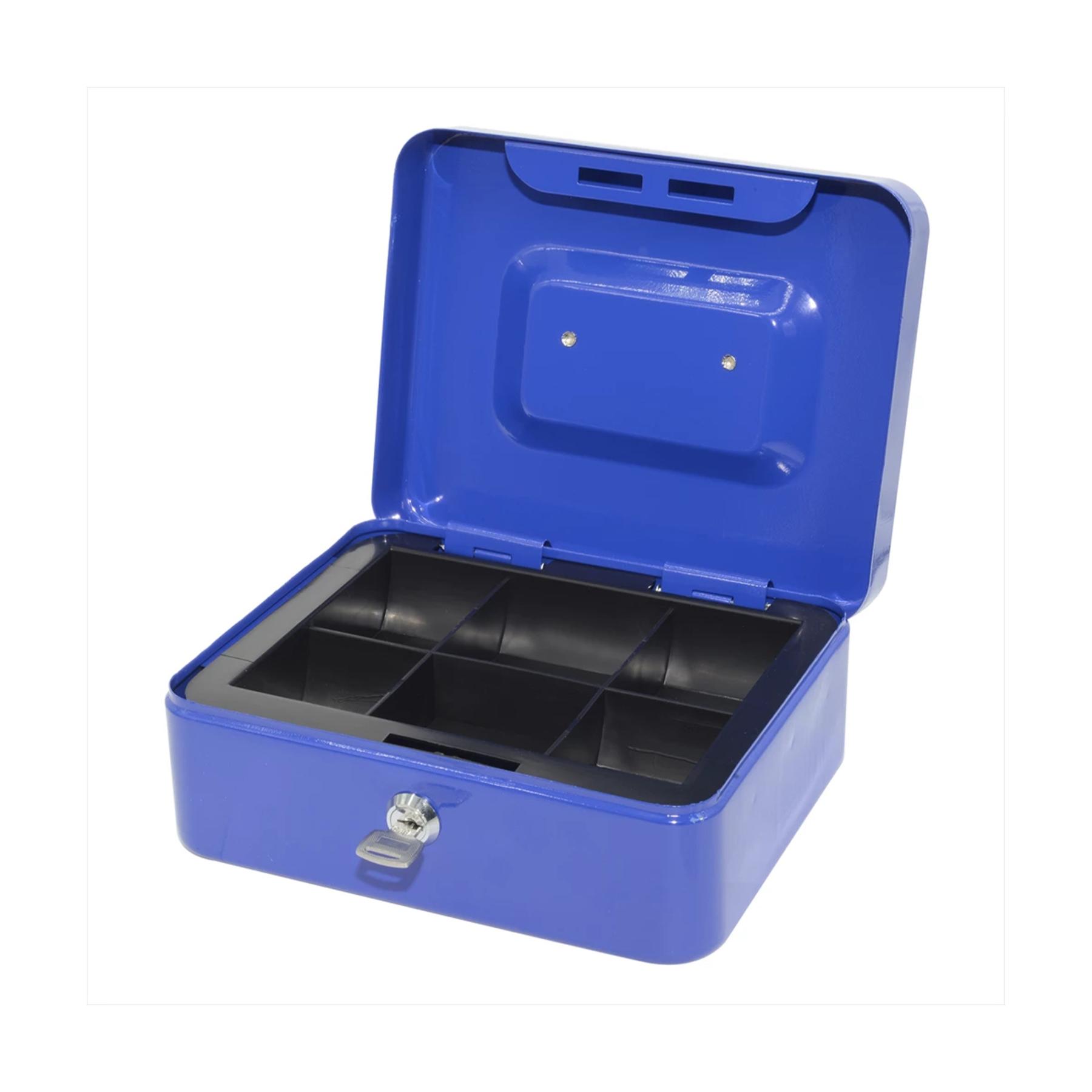 19053 Bluering PNZK3 fém pénzkazetta, 6 rekeszes, 2 kulcs, kék - Image 1