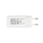 HOME SA65PPS USB hálózati szupergyors töltő, 65Watt, 2in1: USB-A + USB-C aljzat, QC + PD + PPS gyorstöltés, GaN technológia - Image 3