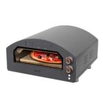 HOME HGPZ02 elektromos pizzakemence, 2000W, max. 380 °C, IPX4 védelem, 33x33 cm sütési felület, 1,5 cm-es Cordierite pizzakő, rozsdamentes ajtó - Image 2