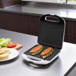 HOME HGP4 panini szendvicssütő, 1200 W, nagy sütőfelület, tapadásmentes, jelzőfények - Image 3