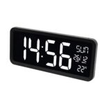 Home LTCJUMBO óra és hőmérő, asztali és fali óra, USB adapter hosszú, 2.5m vezetékkel, a környezethez alkalmazkodó fényerő