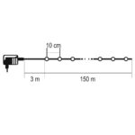 HOME ML1500WH micro LED-es fényfüzér, 150 m, 1500db hidegfehér micro LED, 8 program, időzítés, hálózati adapter, távirányító, kül- és beltéri kivitel - Image 3