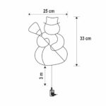 HOME KID507WW LED-es hóember ablakdísz, 35db melegfehér LED, időzítő, adapteres tápellátás, kül- és beléri kivitel - Image 3