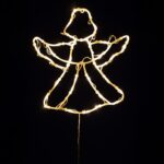 HOME KID501BWW LED-es angyal ablakdísz, 33x30 cm, 35 db melegfehér LED, időzítő, elemes tápellátás, beltéri kivitel - Image 2