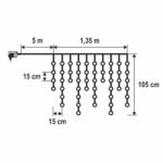 HOME KAF50WH LED-es hópehely fényfüggöny, 1,35 m, 50 db hidegfehér LED, hálózati tápellátás, beltéri kivitel - Image 4