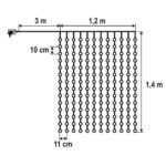 HOME KIN168DWW DOT LED-es fényfüggöny, 168 db melegfehér DOT LED, állófényű, átlátszó vezeték, 12x14 LED, beltéri adapteres kivitel - Image 2