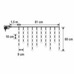 HOME KAF50DLEDWW DOT LED-es fényfüggöny, 50db melegfehér DOT LED, 81cm, állófényű, adapteres tápellátás, beltéri kivitel - Image 2