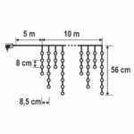 HOME KKF600D10M LED-es sziporkázó fényfüggöny, 600 db melegfehér DOT LED, átlátszó vezeték, 10 méter, hálózati adapter, kül- és beltéri kivitel - Image 2