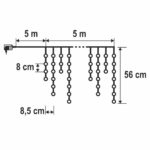 HOME KKF300D5M LED-es sziporkázó fényfüggöny, 300 db melegfehér DOT LED, átlátszó vezeték, hálózati adapter, kül- és beltéri kivitel - Image 2