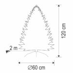 HOME KIX120LED LED-es műfenyő, 120 cm, optikai szálas, folyamatos színváltás, műanyag talp, hálózati tápellátás, beltéri kivitel - Image 3