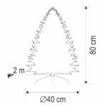 HOME KIX80LED LED-es műfenyő, 80 cm, optikai szálas, folyamatos színváltás, műanyag talp, hálózati tápellátás, beltéri kivitel - Image 2