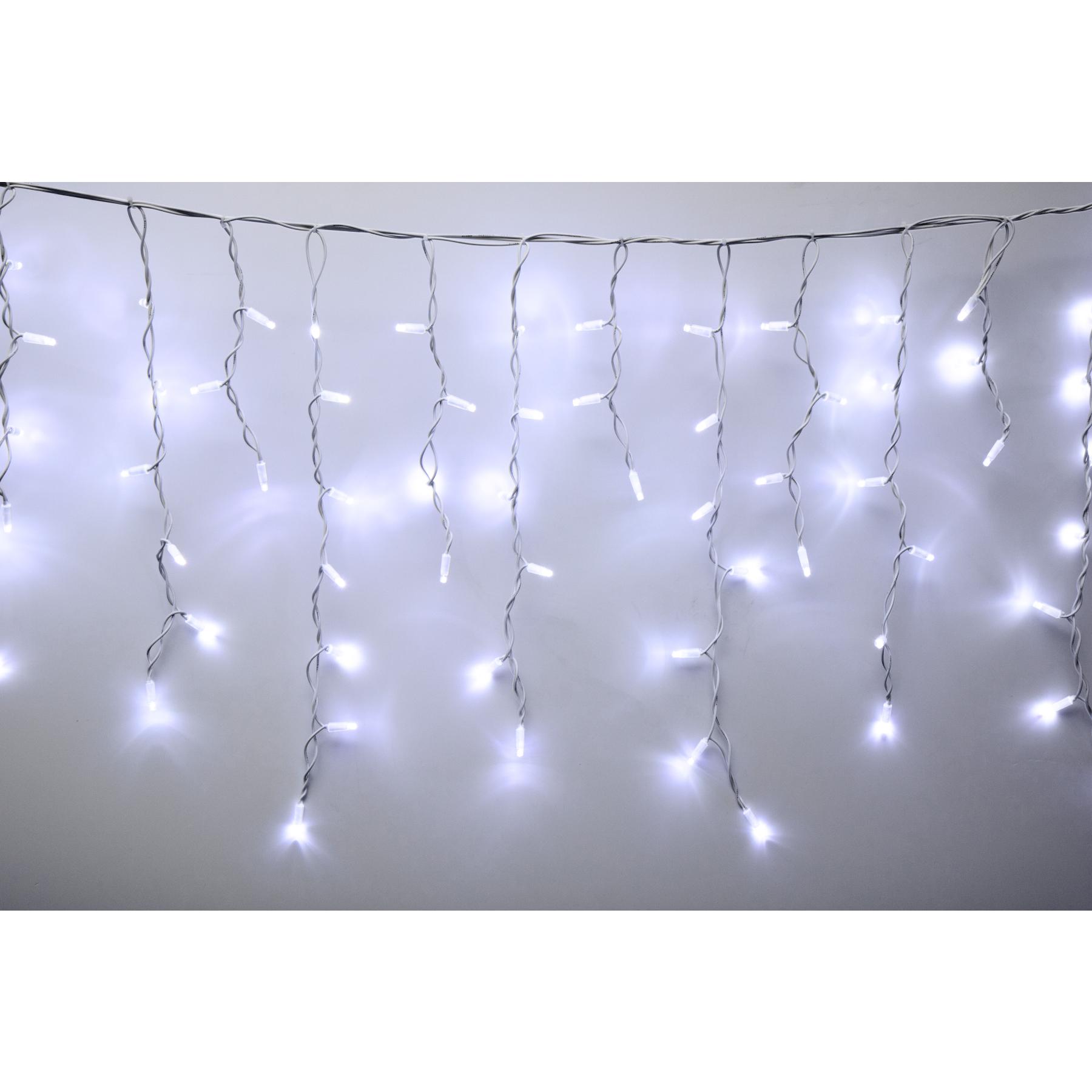 19324 HOME KSFW200WH sorolható fényfüggöny, 4 méter, 200db hidegfehér LED, fehér vezeték, kül- és beltéri kivitel - Image 1