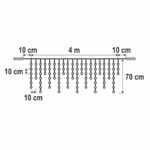 HOME KSFW200WH sorolható fényfüggöny, 4 méter, 200db hidegfehér LED, fehér vezeték, kül- és beltéri kivitel - Image 4