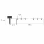 Home SLC200WH szolár fényfüzér, 200db hidegfehér LED, 14m hosszúság, zöld vezeték, kültéri kivitel - Image 2