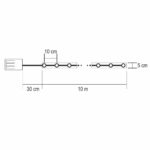 Home RLS10WH LED-es szalag mintákkal, ezüst színű szalag, 8 funkció, 100db hidegfehér LED, 10m hosszú, 5cm széles, elemes tápellátás, beltéri kivitel - Image 4