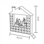 HOME KLW24 LED-es adventi naptár, 10 db melegfehér LED, fa és műanyag, elemes tápellátás, beltéri kivitel - Image 3
