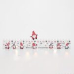 Home KLW25 LED-es adventi naptár, 7db LED világítás, fa alapanyag, elemes tápellátás, beltéri kivitel