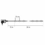 Home LED248WW LED fényfüzér, 240db melegfehér LED, 23,9m hosszúságú, 8 program időzítővel, zöld vezeték, adapteres tápellátás, kül- és beltéri kivitel - Image 5
