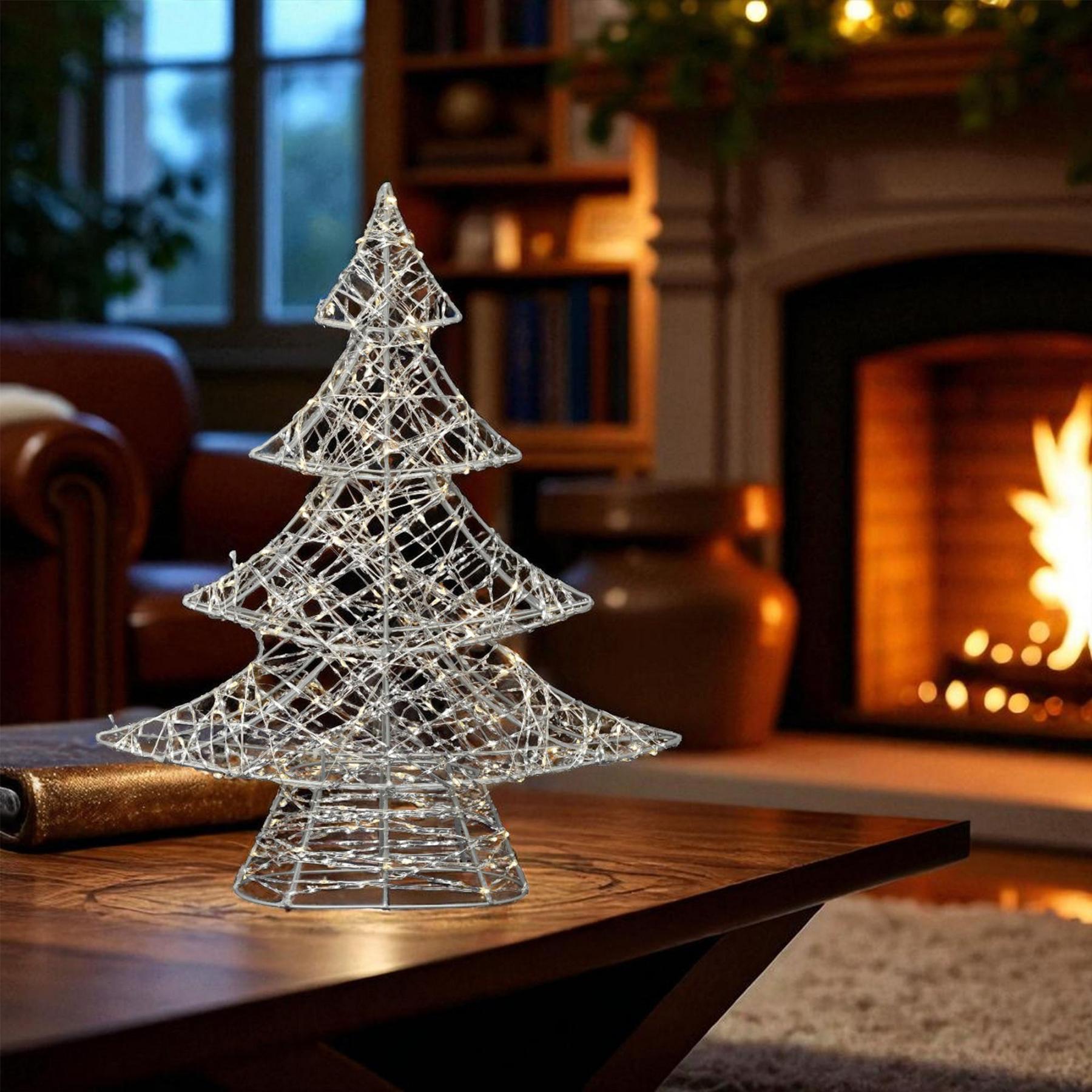 19346 Home KAD45 fém fenyő dekoráció, 160db melegfehér micro LED, 5 m tápvezeték, adapteres tápellátás, beltéri kivitel - Image 1