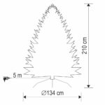 HOME KMF8LED210 havas műfenyő LED-ekkel, 210 cm, 350 db melegfehér LED, 3D+2D tűlevelek, fém talp, adapteres tápellátás, beltéri kivitel - Image 3