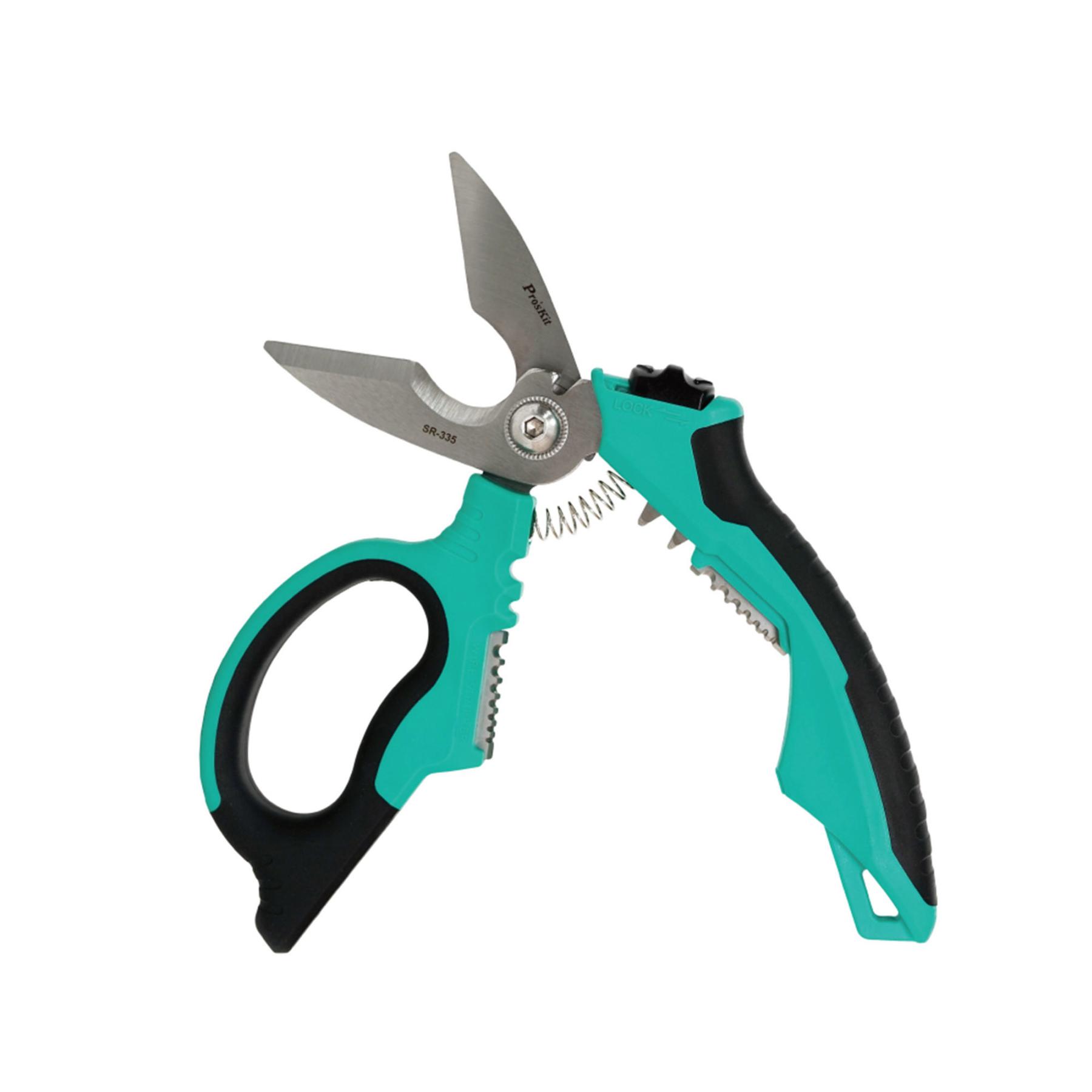 19372 Pro’sKit SR-335 professzionális vágóolló, vág, csupaszol, présel, max.100mm2 kábelkeresztmetszetig - Image 1