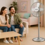 Techwood TVI-455 fém álló ventilátor, 40 cm-es lapátátmérő, 50 W, 3 sebesség, oszcillálás, hálózati tápellátás - Image 2