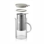 BUYDEEM CD2002/A1 teáskanna, 800 ml, boroszilikát üveg és acél, akár 150°C-ig hőálló