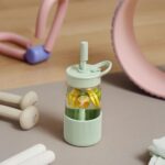 BUYDEEM DG425-CG üveg palack szívószállal, 500 ml, boroszilikát üveg, zöld - Image 5