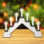 Home KAD 03 gyertyapiramis, 7 db izzó, fehér festett fa, L7D - Image 2