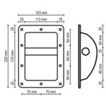 SAL HT 203 süllyesztett fogantyú hangfalhoz, fém, 220 x 163 x 60 mm - Image 2